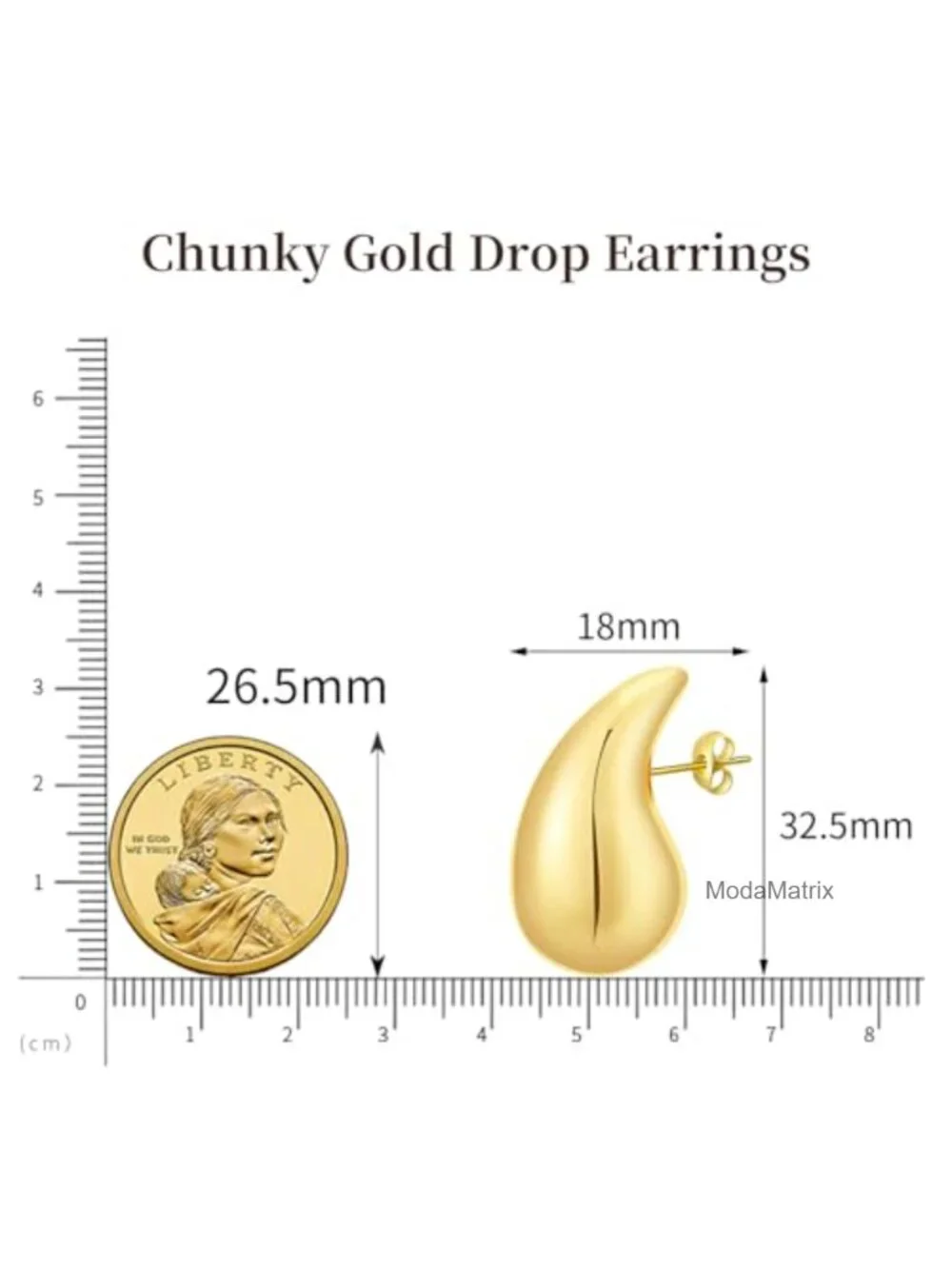 Chunky 14K Gold Plated Hoop Earrings Lightweight Waterdrop Hollow Open Hoops